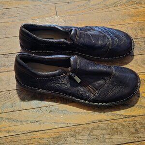 Clarks Soft Cushion Women’s Black Leather Slip‎ On Shoes Size 10 Comfort Casual